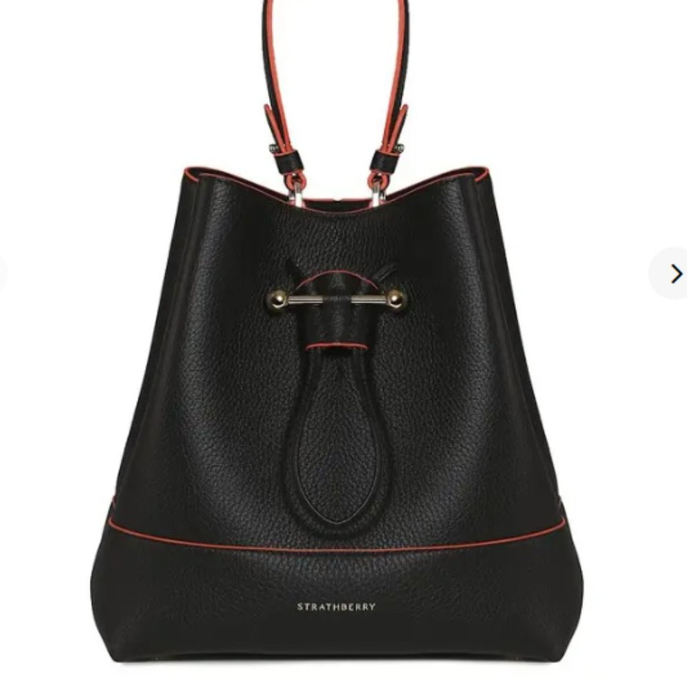 NWT STRATHBERRY Lana Osette Midi Leather Bucket Bag (Comes with strap)